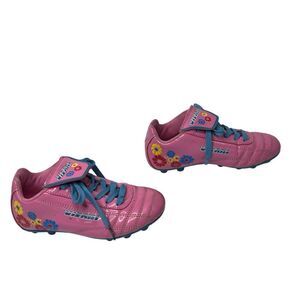 Vizari Pink Blue Floral Girls Soccer Cleats Shoe sz 13C Flowers Athletic Sneaker